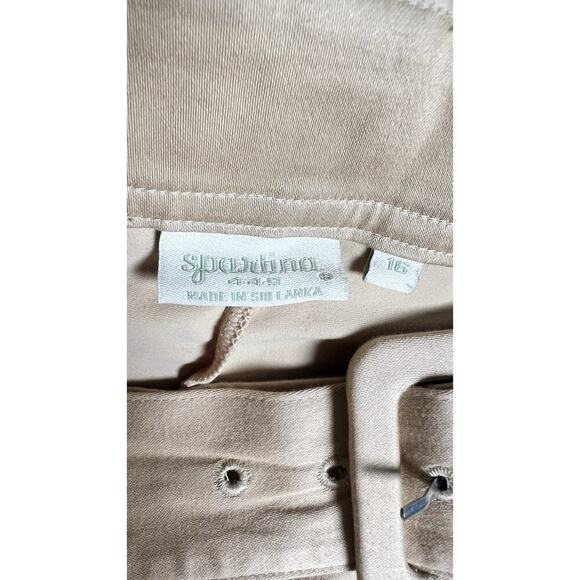 Spartina 449 Women’s Size 16 Danelle Twill Khaki Belted Button Details Skort EUC - Picture 12 of 15
